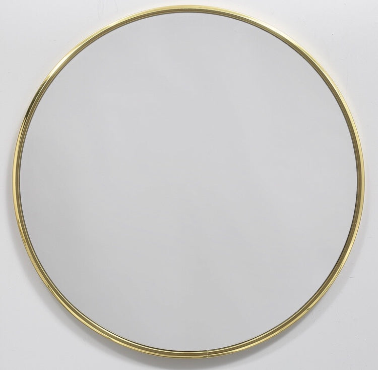 Round brass mirror