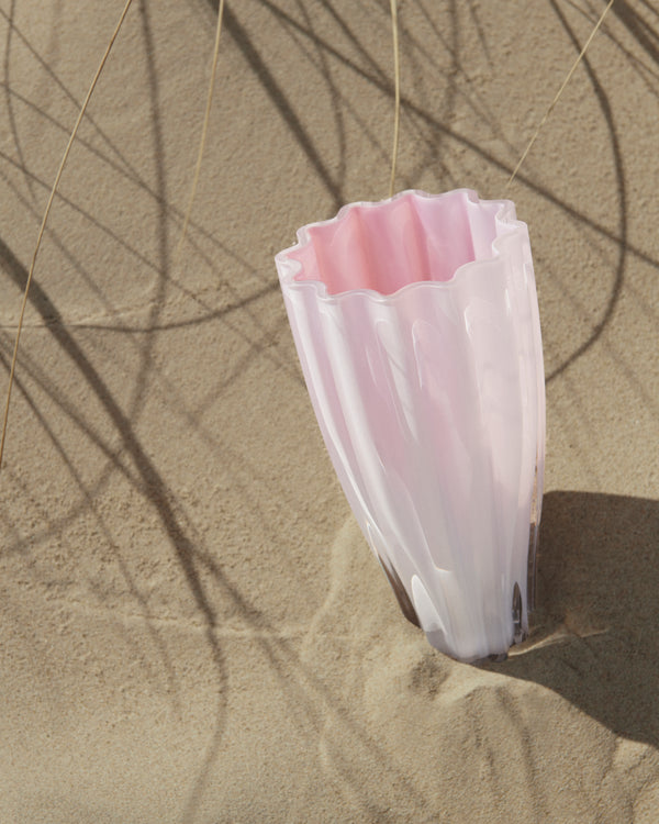 Folded crystal Murano vase